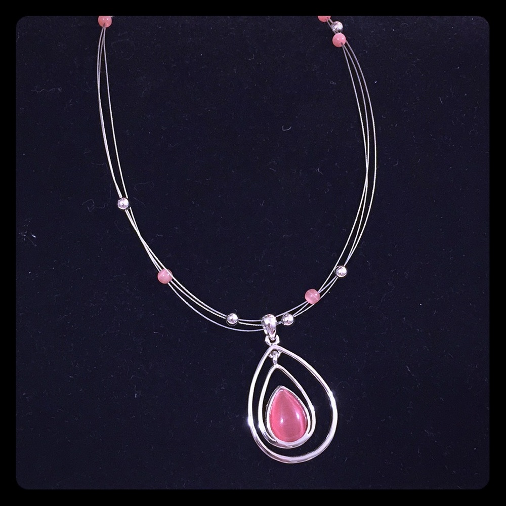 Lia Sophia 3StrandWire Choker w/ Teardrop Pendant
